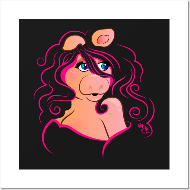 Electric Diva- Hot pink Wall Art by Toni Tees